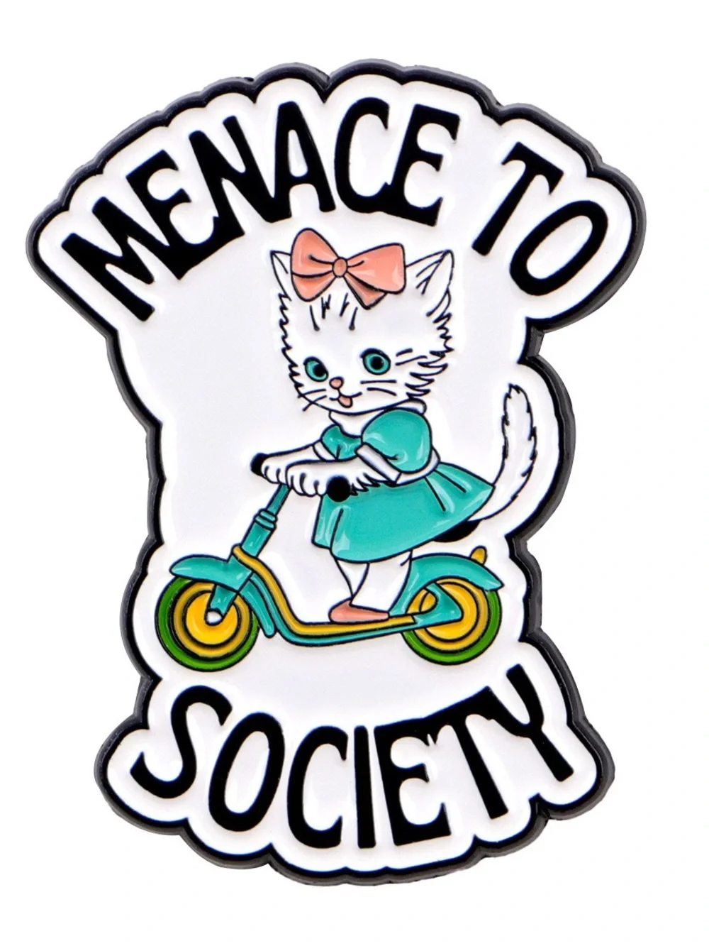 Menace to Society Cat Scooter Enamel Pin